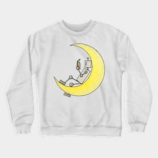 Reading on the moon Crewneck Sweatshirt